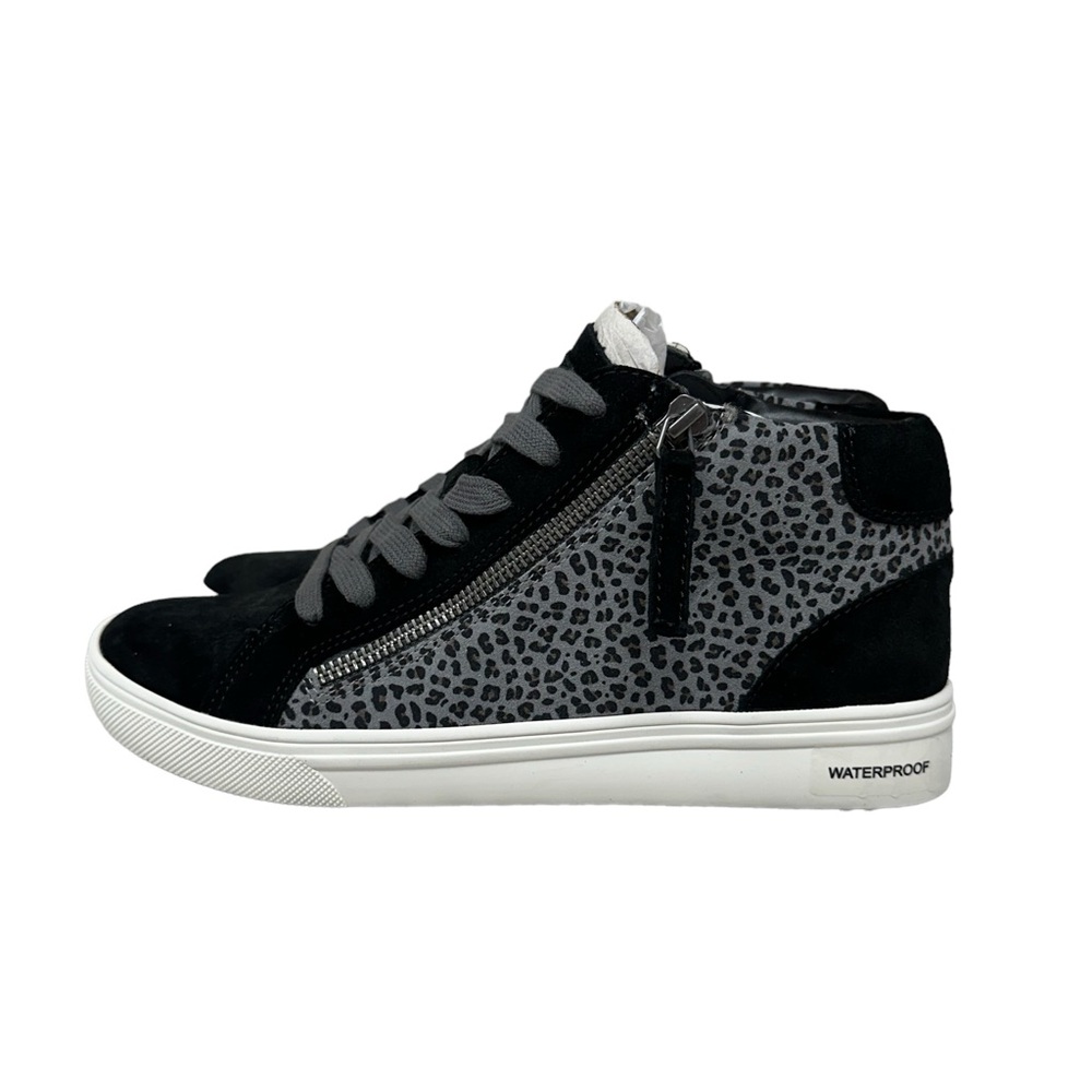 Aqua College Guliette Sneaker Womens 8 Black NWT Leopard Waterproof High Top